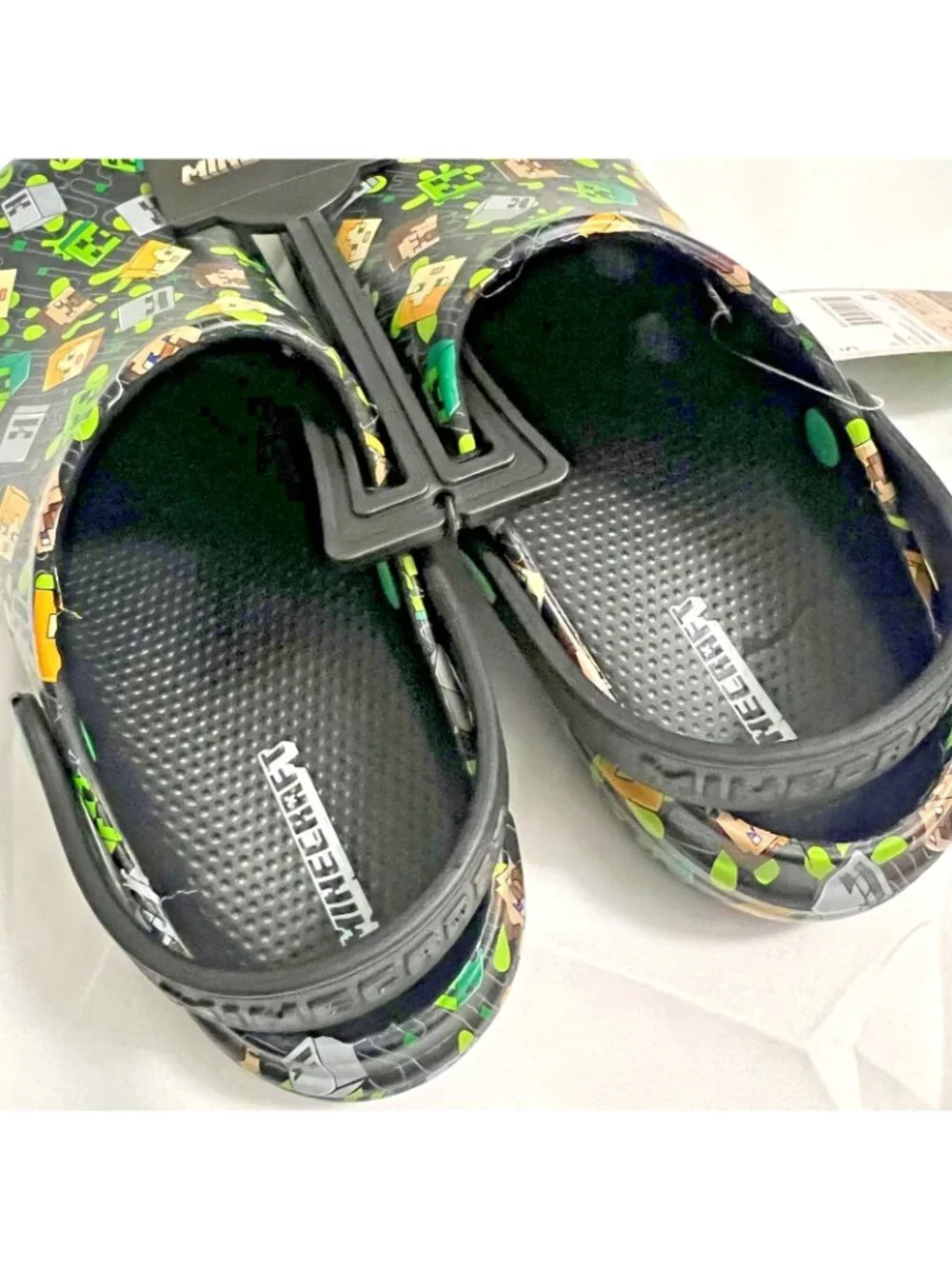 Minecraft Boys EVA Clogs Slip-On Shoes Sz 5 Creeper Steve Alex Skeleton NWT